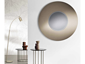 Specchio piano bronzo con inserto in specchio molato fumè